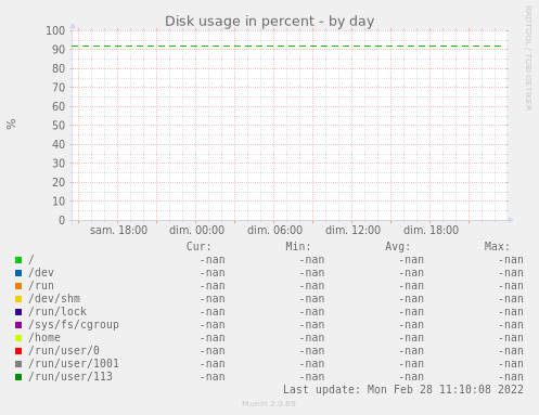 Disk usage in percent